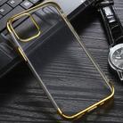 For iPhone 12 Pro Max Three Stage Electroplating TPU Protective Soft Case(Gold) - 1