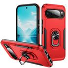 For Google Pixel 10 Pro XL Pioneer Armor Heavy Duty PC + TPU Phone Case with Holder(Red+Black) - 1