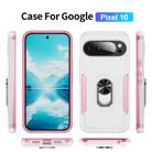 For Google Pixel 10 Pioneer Armor Heavy Duty PC + TPU Phone Case with Holder(White+Pink) - 2