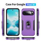 For Google Pixel 10 Pioneer Armor Heavy Duty PC + TPU Phone Case with Holder(Purple+Black) - 2