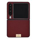 For Huawei Pura X Black Frame Kevlar Carbon Fiber Ultra-thin Nameplate Shockproof Phone Case(Red) - 1