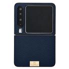For Huawei Pura X Black Frame Kevlar Carbon Fiber Ultra-thin Nameplate Shockproof Phone Case(Dark Blue) - 1