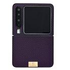 For Huawei Pura X Black Frame Kevlar Carbon Fiber Ultra-thin Nameplate Shockproof Phone Case(Purple) - 1