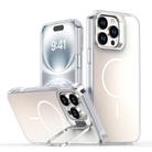 For iPhone 16 Pro Max Gradient Discolor Lens Kickstand Magsafe Phone Case(White) - 1