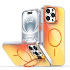For iPhone 15 Pro Max Gradient Discolor Lens Kickstand Magsafe Phone Case(Orange) - 1