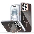 For iPhone 15 Pro Max Gradient Discolor Lens Kickstand Magsafe Phone Case(Desert Gold) - 1