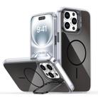 For iPhone 15 Pro Max Gradient Discolor Lens Kickstand Magsafe Phone Case(Black) - 1