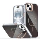 For iPhone 15 Plus Gradient Discolor Lens Kickstand Magsafe Phone Case(Desert Gold) - 1