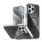 For iPhone 14 Pro Max Gradient Discolor Lens Kickstand Magsafe Phone Case(Black) - 1