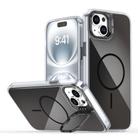 For iPhone 14 Plus Gradient Discolor Lens Kickstand Magsafe Phone Case(Black) - 1