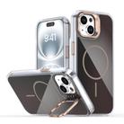 For iPhone 14 / 13 Gradient Discolor Lens Kickstand Magsafe Phone Case(Desert Gold) - 1
