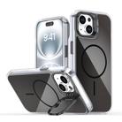 For iPhone 14 / 13 Gradient Discolor Lens Kickstand Magsafe Phone Case(Black) - 1