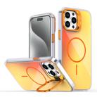 For iPhone 13 Pro Max Gradient Discolor Lens Kickstand Magsafe Phone Case(Orange) - 1