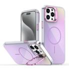 For iPhone 13 Pro Max Gradient Discolor Lens Kickstand Magsafe Phone Case(Purple) - 1