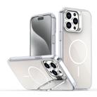 For iPhone 13 Pro Gradient Discolor Lens Kickstand Magsafe Phone Case(White) - 1