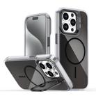 For iPhone 13 Pro Gradient Discolor Lens Kickstand Magsafe Phone Case(Black) - 1