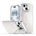 For iPhone 11 Gradient Discolor Lens Kickstand Magsafe Phone Case(White) - 1