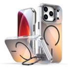 For iPhone 17 Pro Gradient Discolor Lens Kickstand Magsafe Phone Case(Black) - 1