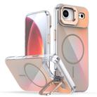 For iPhone 17 Air Gradient Discolor Lens Kickstand Magsafe Phone Case(Desert Gold) - 1