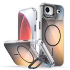 For iPhone 17 Air Gradient Discolor Lens Kickstand Magsafe Phone Case(Black) - 1