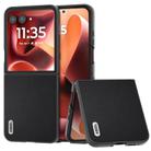 For Motorola Razr 60 Ultra ABEEL Genuine Leather Elegant Black Edge Phone Case(Black) - 1