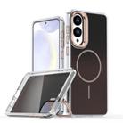 For Samsung Galaxy S25 Edge 5G Gradient Discolor Lens Kickstand Magsafe Phone Case(Desert Gold) - 1