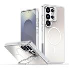 For Samsung Galaxy S23 Ultra 5G Gradient Discolor Lens Kickstand Magsafe Phone Case(White) - 1