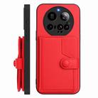 For Xiaomi 15 Ultra Button Card Bag RFID Anti-theft Phone Case(Red) - 2