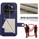 For Xiaomi 15 Ultra Button Card Bag RFID Anti-theft Phone Case(Blue) - 3