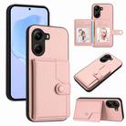 For Xiaomi Poco X7 Pro Button Card Bag RFID Anti-theft Phone Case(Pink) - 1