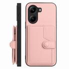 For Xiaomi Poco X7 Pro Button Card Bag RFID Anti-theft Phone Case(Pink) - 2