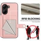 For Xiaomi Poco X7 Pro Button Card Bag RFID Anti-theft Phone Case(Pink) - 3