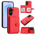 For Xiaomi Poco X7 Pro Button Card Bag RFID Anti-theft Phone Case(Red) - 1