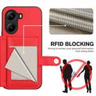 For Xiaomi Poco X7 Pro Button Card Bag RFID Anti-theft Phone Case(Red) - 3