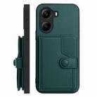For Xiaomi Poco X7 Pro Button Card Bag RFID Anti-theft Phone Case(Green) - 2