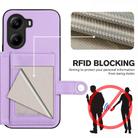 For Xiaomi Poco X7 Pro Button Card Bag RFID Anti-theft Phone Case(Purple) - 3