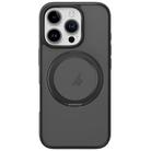 For iPhone 16 Pro ROCK YouDun Series Skin Feel Rotating MagSafe Holder PC Hybrid TPU Phone Case(Black) - 1