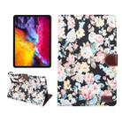 For iPad Air 2022 / 2020 10.9 Flower Cloth Texture PC Horizontal Flip Leather Protective Case with Holder & Card Slots & Wallet & Photo Frame & Sleep / Wake-up Function(Black) - 1