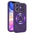 For iPhone 11 Lens Holder MagSafe Cooling Phone Case(Dark Purple) - 1