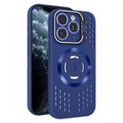 For iPhone 11 Pro Max Lens Holder MagSafe Cooling Phone Case(Royal Blue) - 1