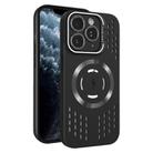 For iPhone 11 Pro Max Lens Holder MagSafe Cooling Phone Case(Black) - 1