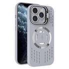For iPhone 11 Pro Max Lens Holder MagSafe Cooling Phone Case(Grey) - 1