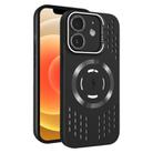 For iPhone 12 Lens Holder MagSafe Cooling Phone Case(Black) - 1