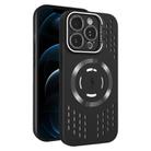 For iPhone 12 Pro Max Lens Holder MagSafe Cooling Phone Case(Black) - 1