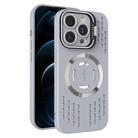 For iPhone 12 Pro Max Lens Holder MagSafe Cooling Phone Case(Grey) - 1