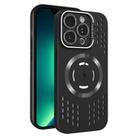 For iPhone 13 Pro Max Lens Holder MagSafe Cooling Phone Case(Black) - 1