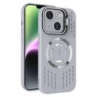 For iPhone 14 Lens Holder MagSafe Cooling Phone Case(Grey) - 1