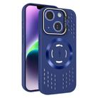 For iPhone 14 Plus Lens Holder MagSafe Cooling Phone Case(Royal Blue) - 1