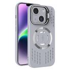 For iPhone 14 Plus Lens Holder MagSafe Cooling Phone Case(Grey) - 1