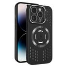 For iPhone 14 Pro Lens Holder MagSafe Cooling Phone Case(Black) - 1